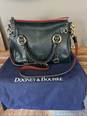 Dooney & Bourke Florentine Leather Satchel Bay in Ivy Green